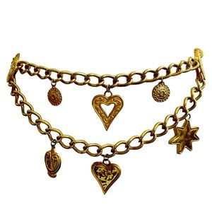 1980’s Escada double chain charm belt.
